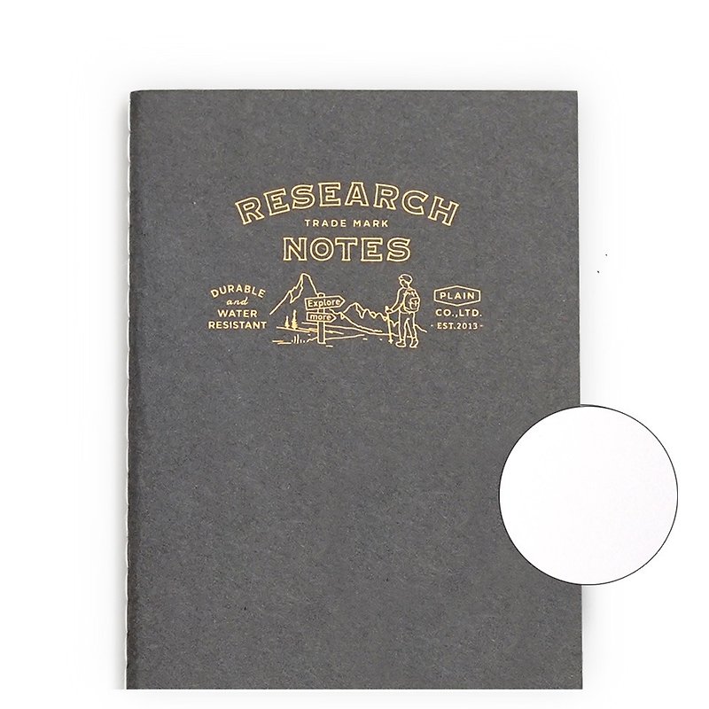 RESEARCH NOTES Waterproof notebook gray small book pure white paper blank