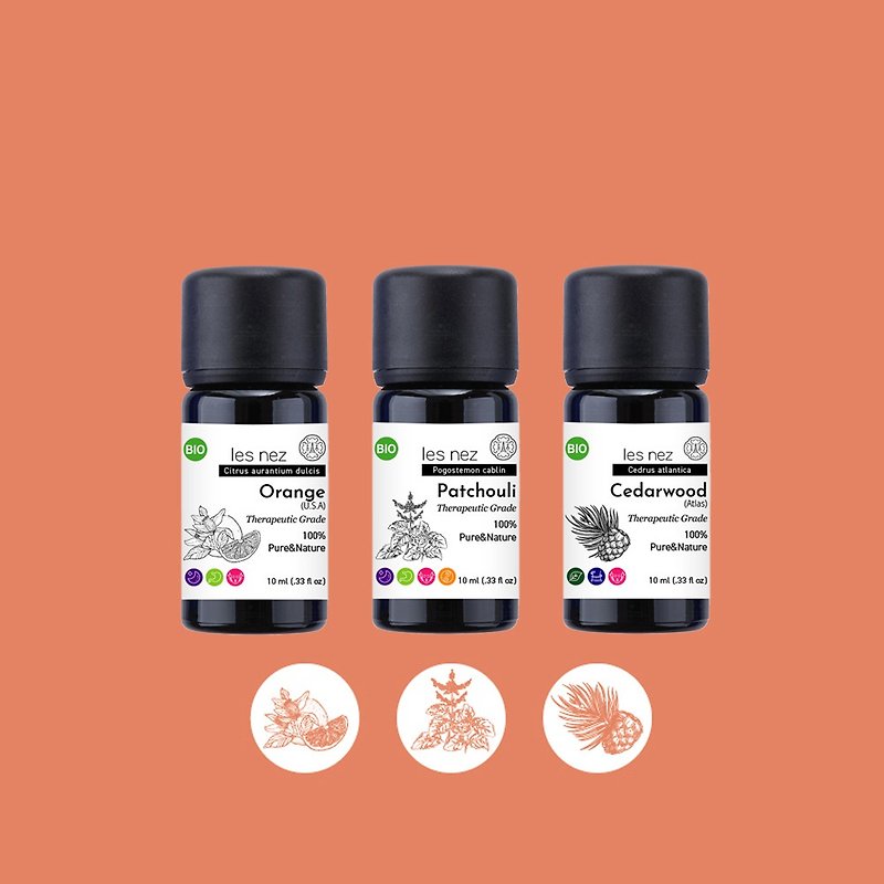 【Les nez Fragrant Nose】Three essential oils for body, mind and soul balance - Fragrances - Essential Oils Black