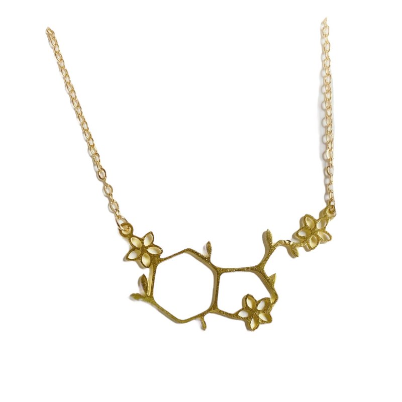 Flower serotonin necklace - Necklaces - Other Metals Gold