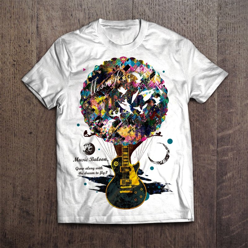 Music art T-shirt Music Baloon - Shop MessagE Tshirts Women's T-Shirts ...