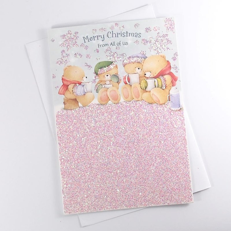 The bear family spends their Christmas cards together [Hallmark-card Christmas series] - Cards & Postcards - Paper Pink