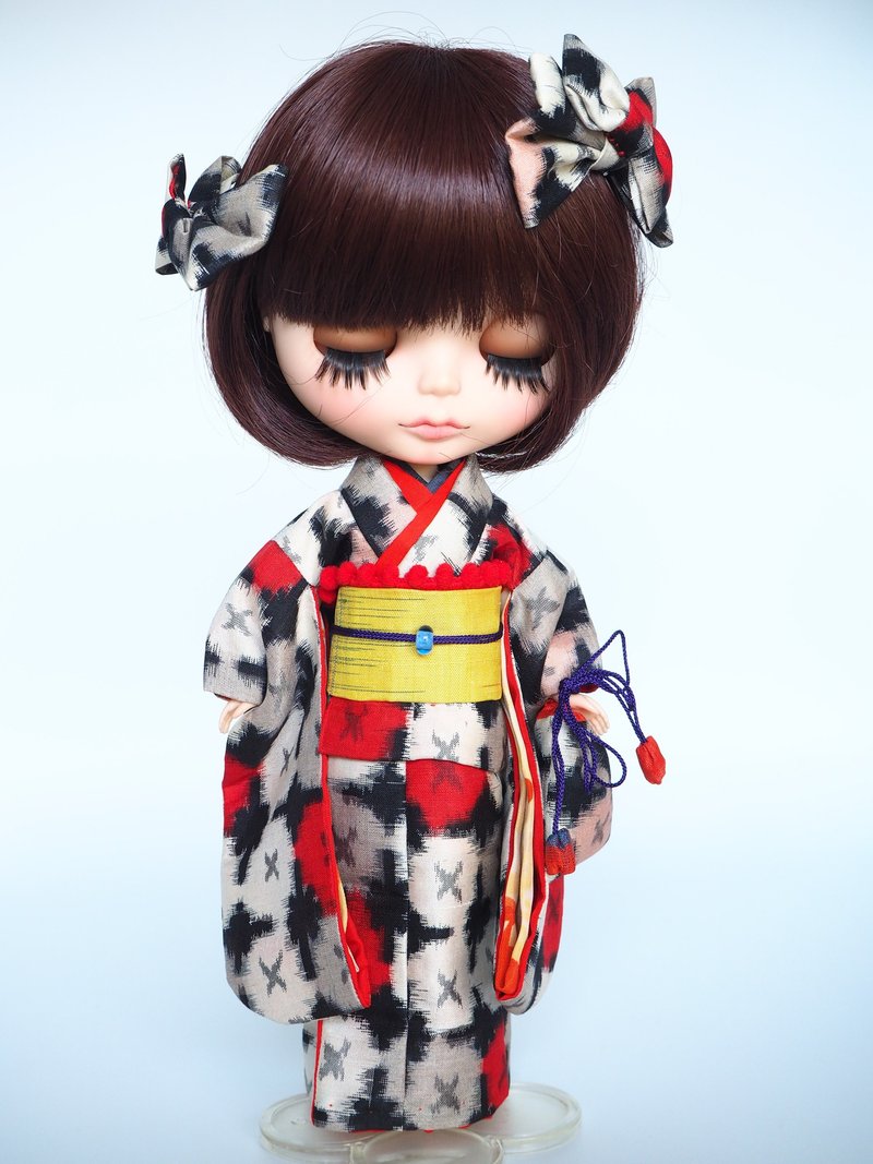 Cute Blythe-sized meisen kimono - 玩偶/公仔 - 絲．絹 多色