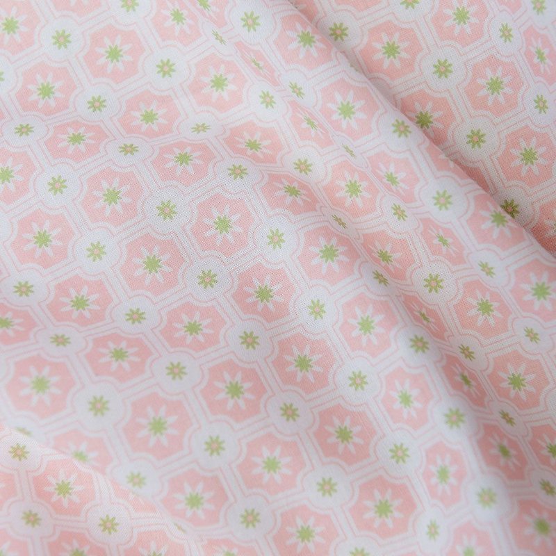 Printed Fabric / Old Ceramic Tile No.2 / Sakura Pink - Knitting, Embroidery, Felted Wool & Sewing - Cotton & Hemp 