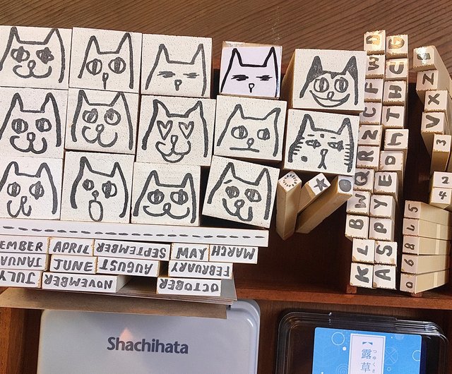 まるまるねこ英字スタンプ（26枚セット） - ショップ oneonemeow