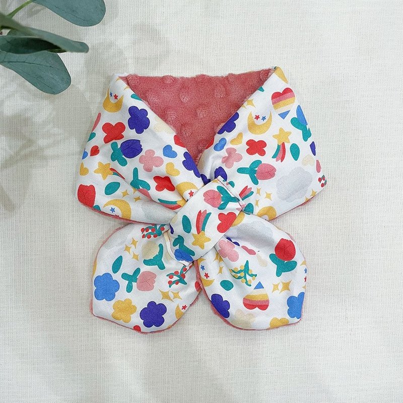 【現貨】兒童圍巾・固定式・又暖又甜款 - 圍巾/披肩 - 棉．麻 粉紅色