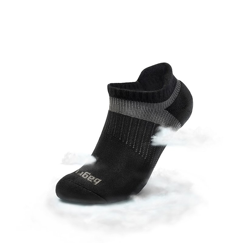 Omnidirectional Circulating Air Cushion Deodorant Socks-Short-Black L(HB001D)