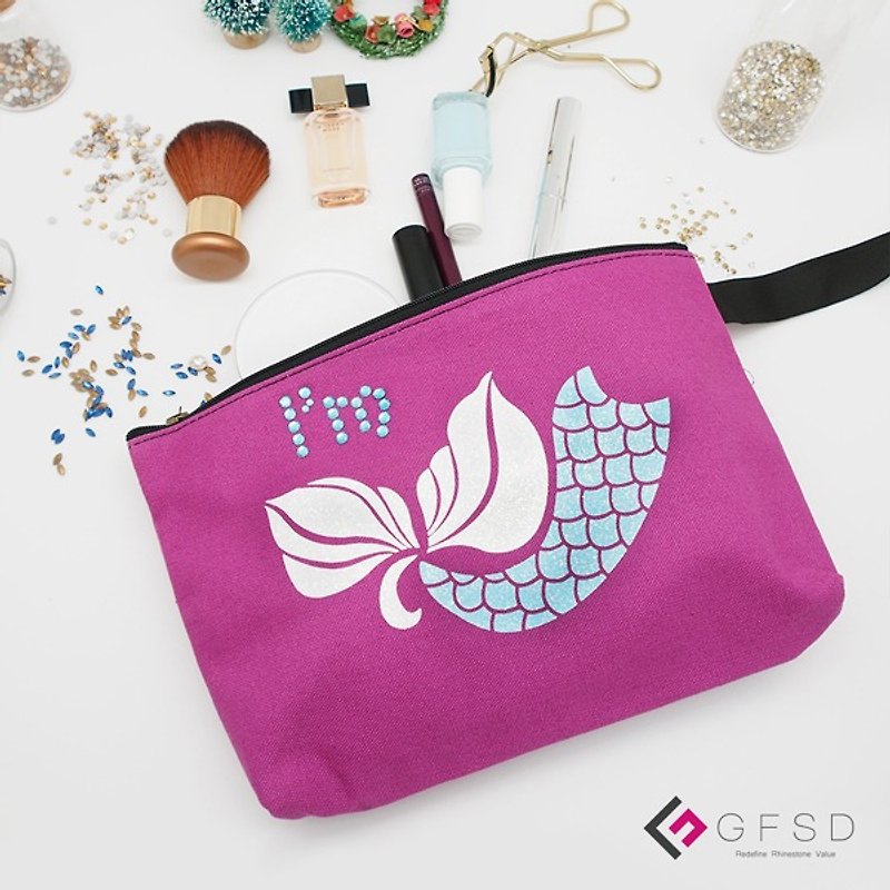 [GFSD] Rhinestone Boutique-Childlike Series-Lavender [Mermaid] Portable Universal Cosmetic Bag - Handbags & Totes - Paper Purple