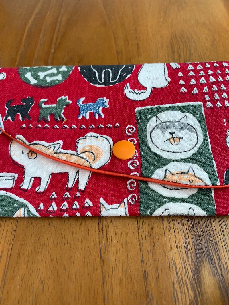 Cute Dog Red Envelope Bag-Red Bottom Waterproof Wedding Gift Sanitary Cotton Storage Bag Passbook Bag
