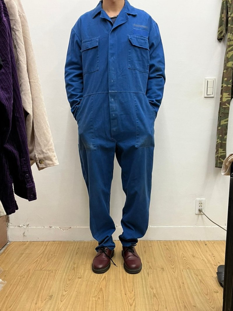 amuco 藍 連身工作服 古著 二手 - 吊帶褲/連身褲 - 棉．麻 藍色