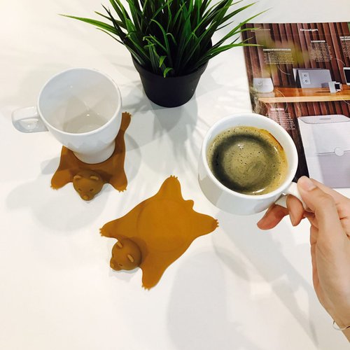Bear Rug Coaster - Set of 2 │ cups / bowls / trivet