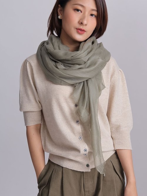 衫丘｜Cashmere and Jewelry 京都灰綠 Shahmina戒指羊絨圍巾 森林系生日聖誕禮物侘寂療癒風
