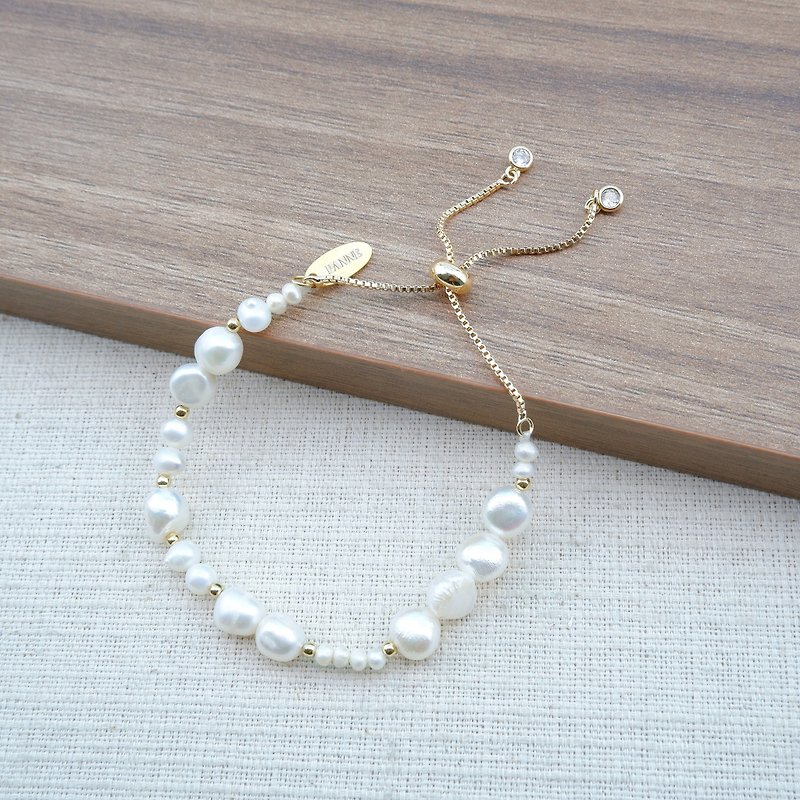 Freshwater Pearl Slider Bracelet - Bracelets - Pearl White