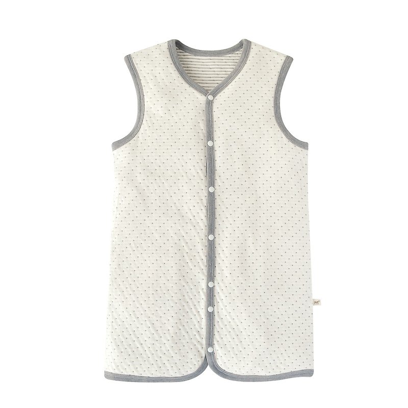 【SISSO Organic Cotton】Grey Rice Dotted Double Woven Kickproof Vest