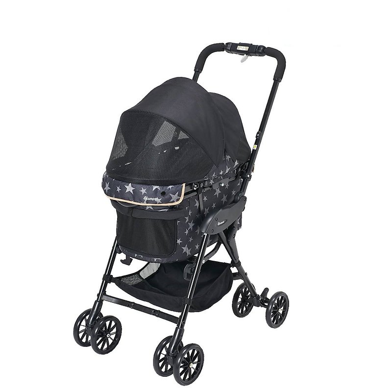 Compet milimili EG Long medium-sized pet stroller (black) - กระเป๋าสัตว์เลี้ยง - วัสดุอื่นๆ สีดำ