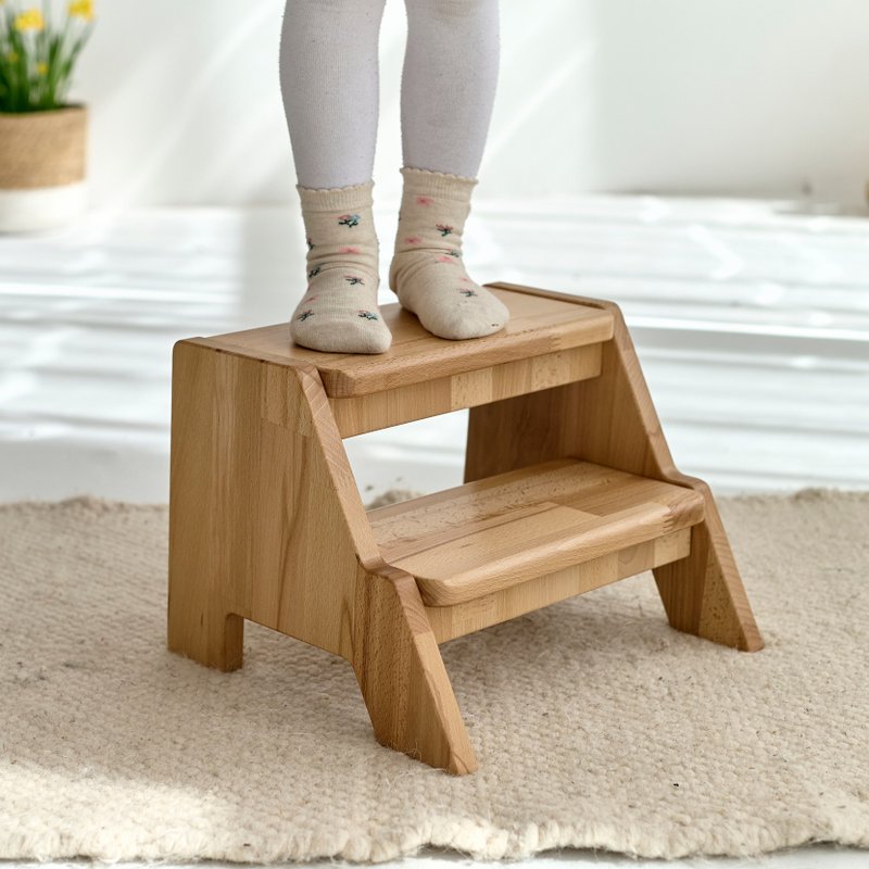 Toddler Step Stool Helper Furniture For Kids Kitchen Tower Learning Stool - Kids' Furniture - Wood Khaki