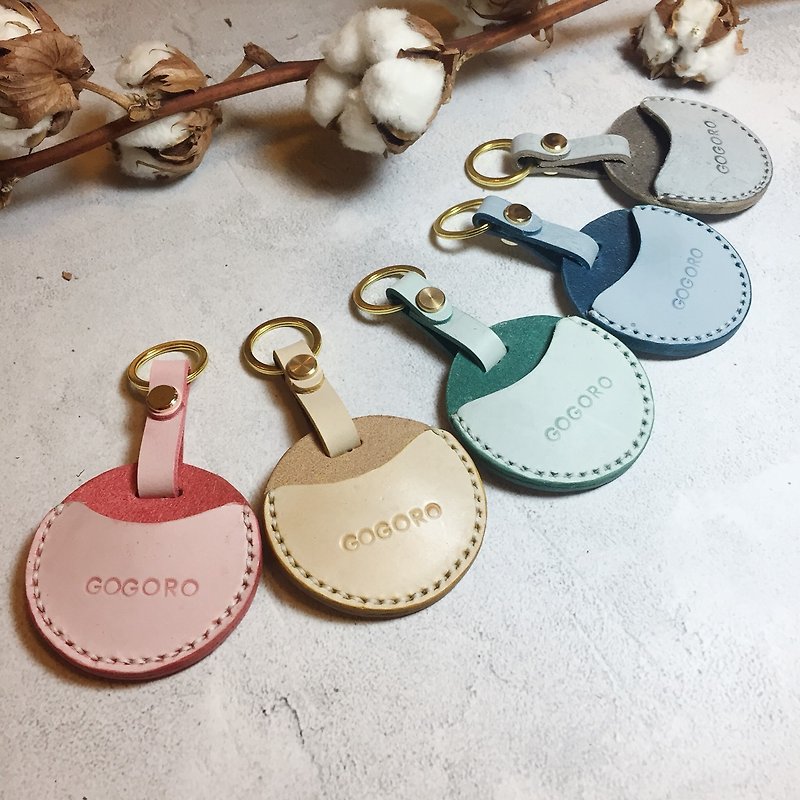 【Customized】Leather protective cover/gogoro key holster/key ring customized gift - Keychains - Genuine Leather 
