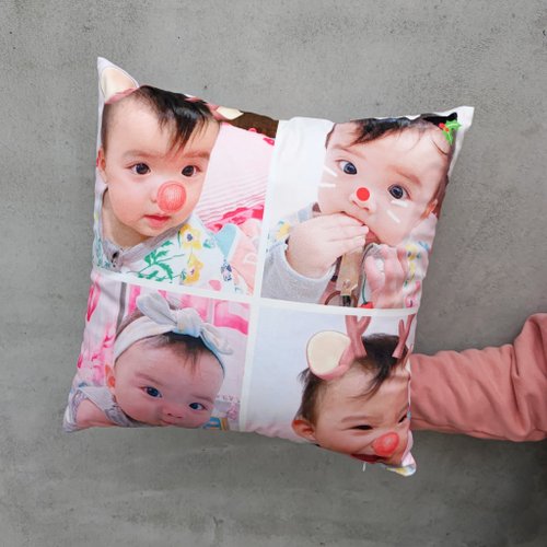 Daagogo 打勾勾 | 客製設計 超質感韓國絨方形照片抱枕 40x40cm