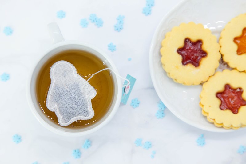 5 Penguin Shaped Tea Bags/Made in France, Handmade Tea Gifts, Looseleaf Tea - Tea - Other Materials White