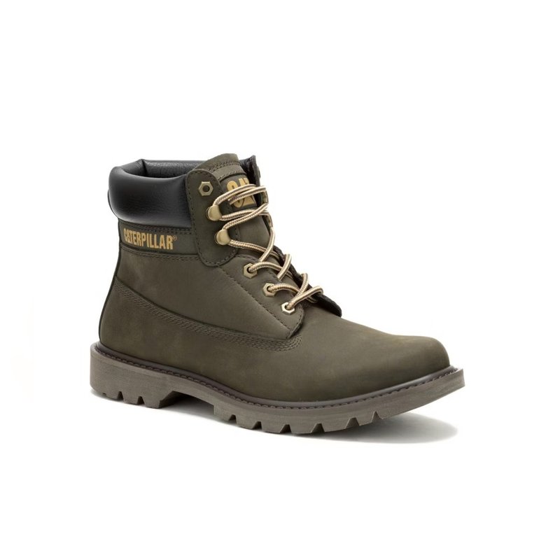 CAT COLORADO 2.0 經典復刻工裝靴 女鞋－軍綠 - 女短靴/中筒靴 - 真皮 