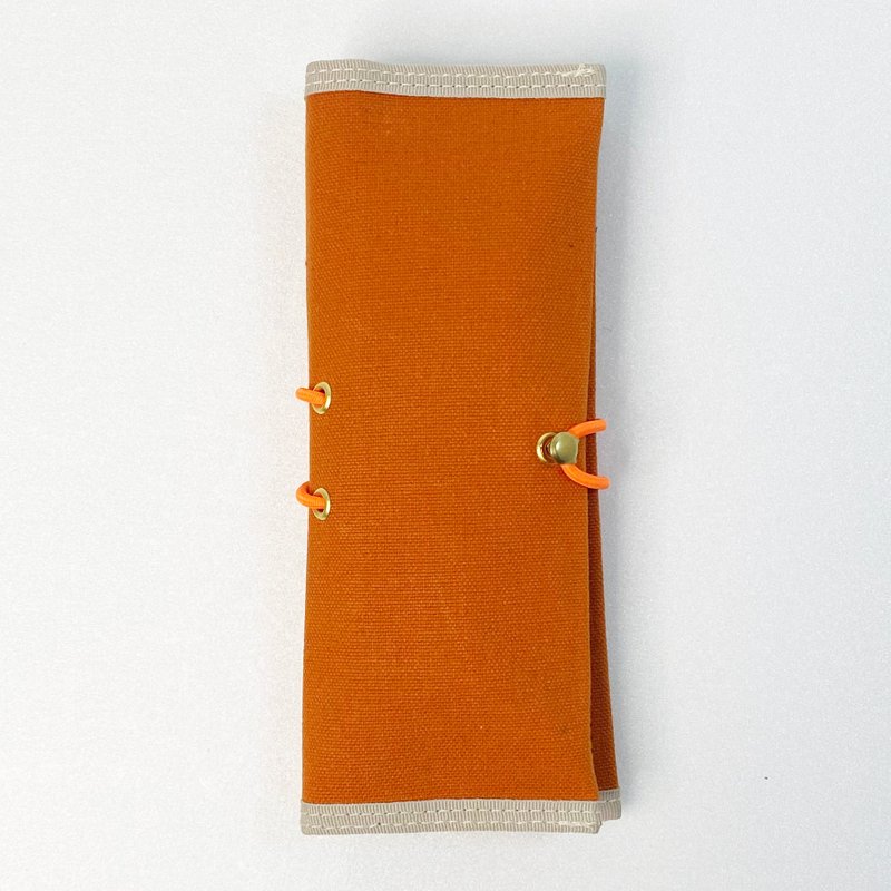 Bi-fold pen case, minimal compact size - Pencil Cases - Cotton & Hemp Orange