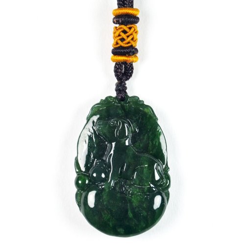 正佳珠寶 Gemsrich Jewelry 【正佳珠寶】和田碧玉 十二生肖: 狗 中國結吊墜