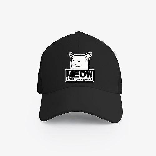 蟲蟲商號X原創設計T-shirt 迷因-挑食貓貓 水洗棒球帽 夏日遮陽帽 可調式軟頂 戶外防曬帽