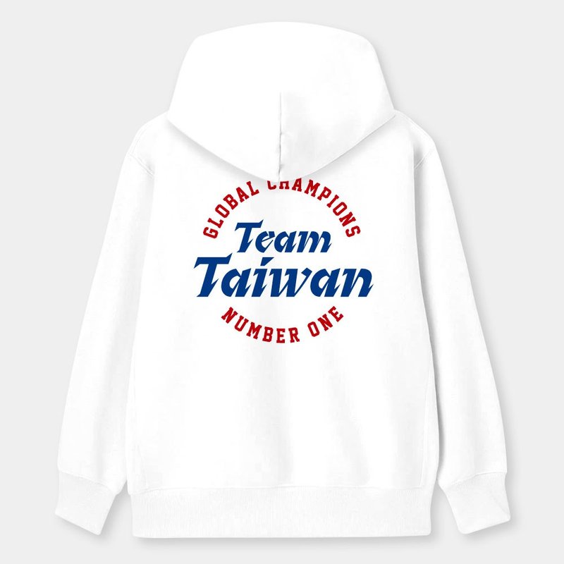 [In stock - pattern on the back] Team Taiwan World Champion Unisex Pure Cotton Hat T - เสื้อฮู้ด - ผ้าฝ้าย/ผ้าลินิน ขาว