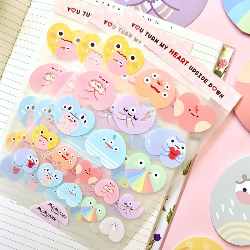 You Turn my Heart... | Clear sticker sheet - 貼紙 - 防水材質 多色