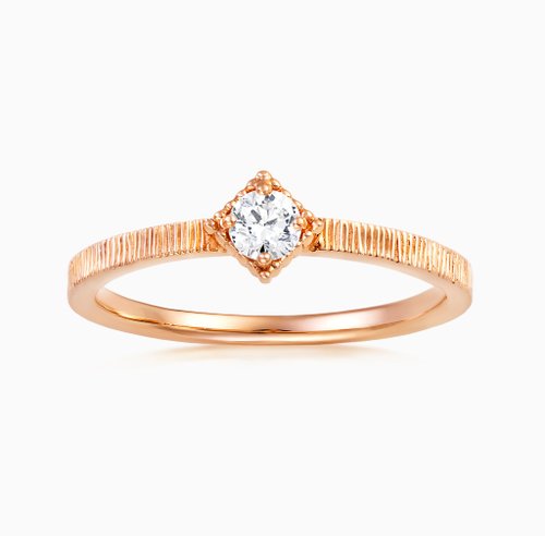 Frankness Jewelry K金戒指 復刻菱角戒臺 古典痕線戒身 沉穩奢華的質感品味