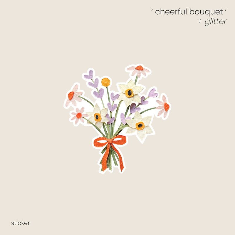 cheerful bouquet - sticker - Stickers - Other Materials 