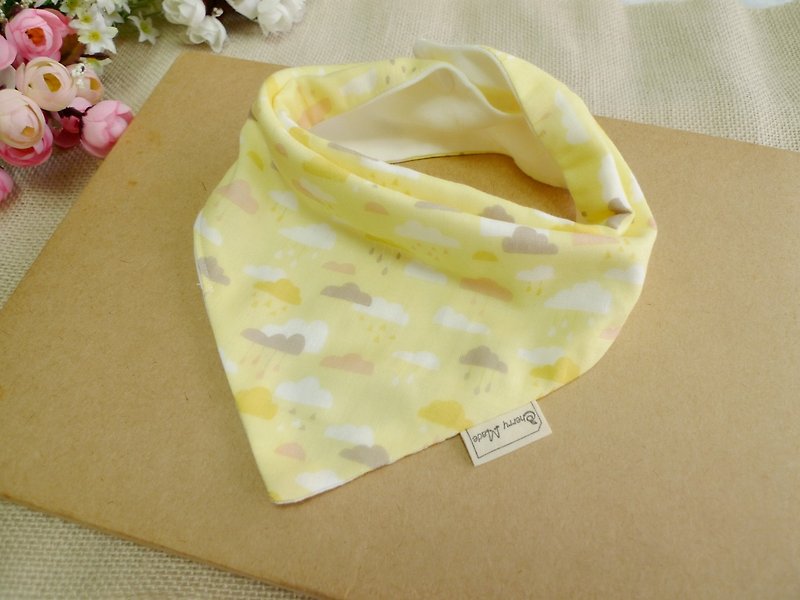 Triangle mouth towel - clouds blossoming - ผ้ากันเปื้อน - กระดาษ สีเหลือง