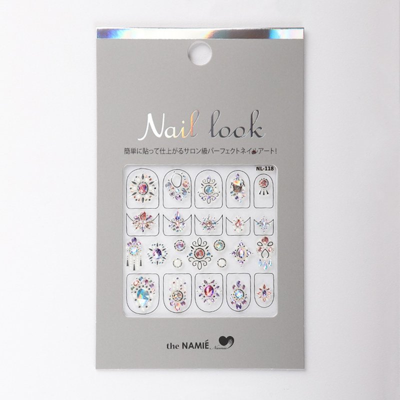 【 DIY 美甲】Nail Look 美甲裝飾藝術貼紙 閃亮胸針 - 指甲油/指甲貼 - 紙 銀色