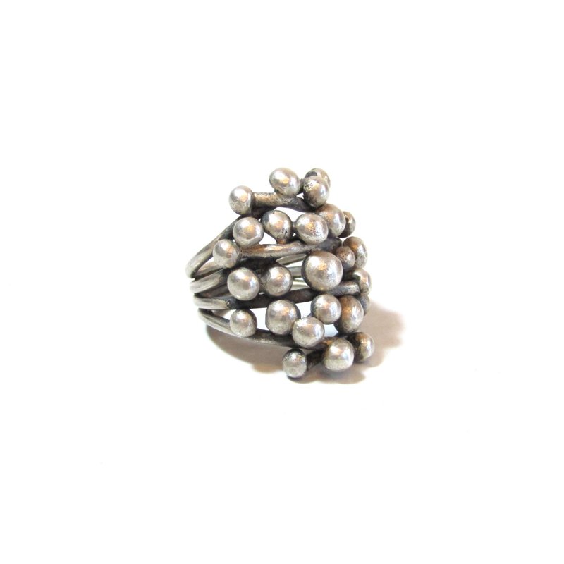 Vintage silver ball design ring - 戒指 - 銀 銀色