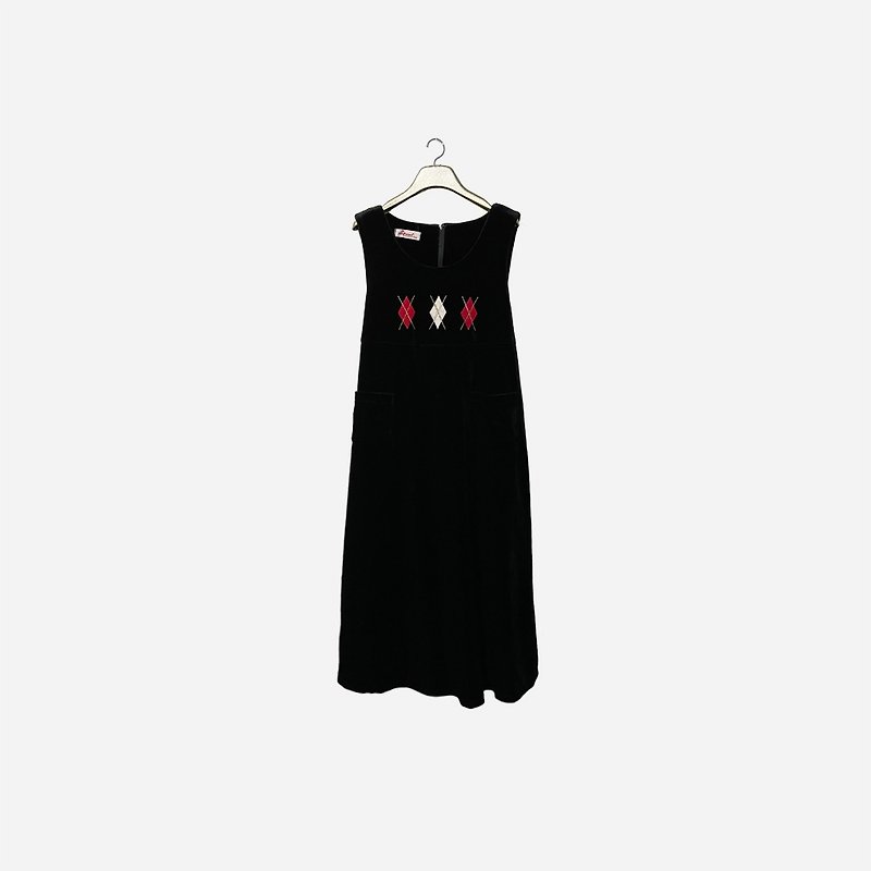 Dislocation vintage / black suede vest dress no.1482 vintage