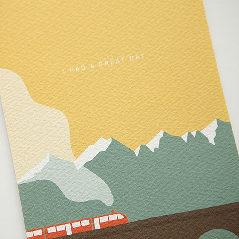 Dailylike 隨意樂活插畫卡-14坐火車去旅行,E2D04890 - 卡片/明信片 - 紙 黃色