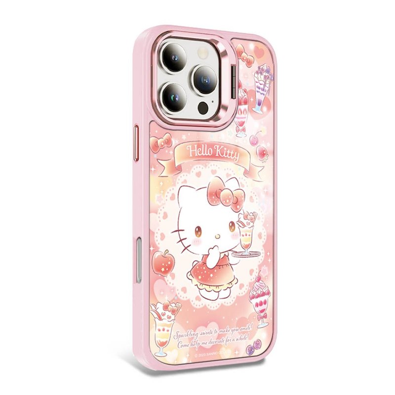 三麗鷗iPhone 全系列軍規防摔合金框隱形立架手機殼-聖代凱蒂 - 手機殼/手機套 - 其他材質 多色
