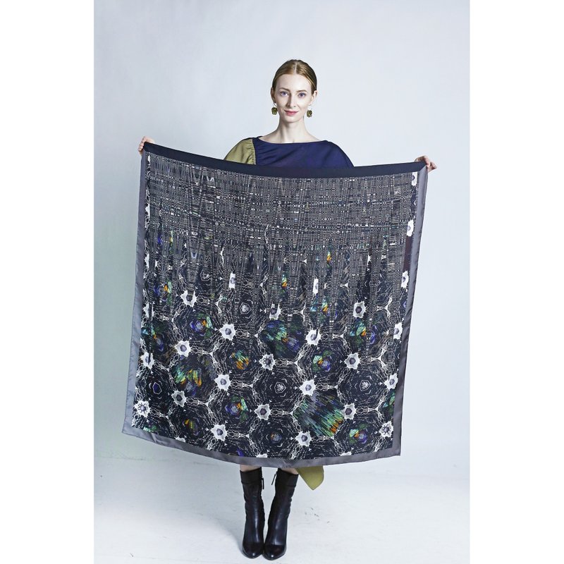 Silk Scarves Multicolor - COLE COOL functional WEATHERING square silk scarf Mother's gift