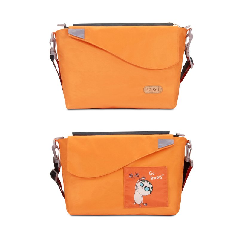 Eco-friendly rPET Crossbody bag; tote bag Two-in-one, yoyo bag (Tangerine) - กระเป๋าแมสเซนเจอร์ - เส้นใยสังเคราะห์ 