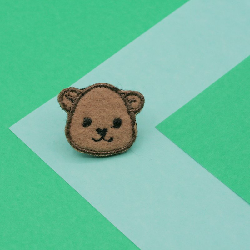 Brown Bear Iron Patch - Brooches - Thread Brown