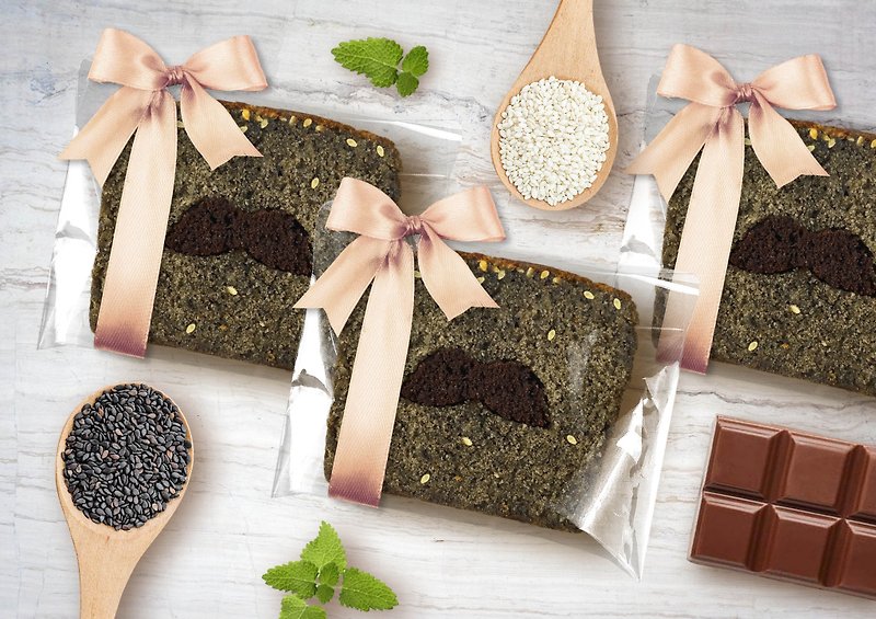 [Mr. Tao De Handmade Brownie Monopoly] Ribbon-Black Beard Cocoa Sesame Pound Cake - Cake & Desserts - Fresh Ingredients Gray