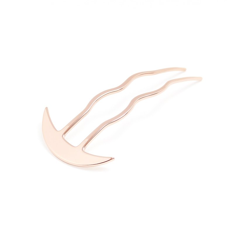 KANZASHI Hair pin 【Arc liner / Pinkgold】 - Hair Accessories - Other Metals Gold