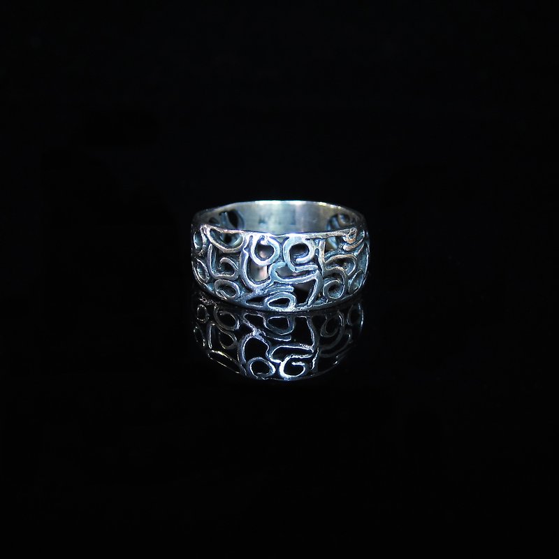 [Hollow ring Series - Golden Years] handmade Silver ring. Memorial ring. Lovers&#39; Ring