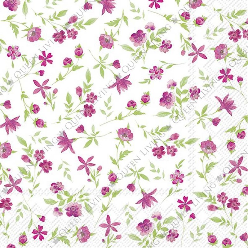 German IHR-33*33cm napkin-Happy Flower Pink - Place Mats & Dining Décor - Paper Multicolor