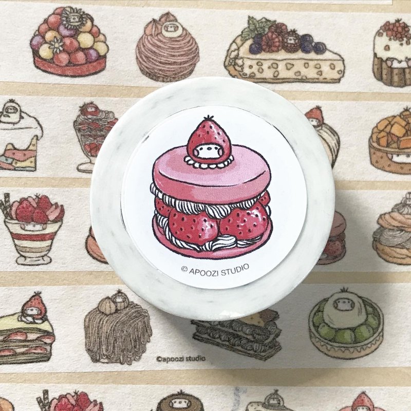 Cloth Seed Biological Cake Dessert Illustration 15MM Washi Tape - มาสกิ้งเทป - กระดาษ หลากหลายสี