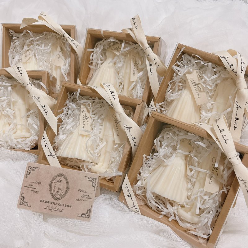 婚紗 西服 造型香氛蠟燭 婚禮小禮 婚禮小物 伴娘禮 - 香氛蠟燭/燭台 - 蠟 白色