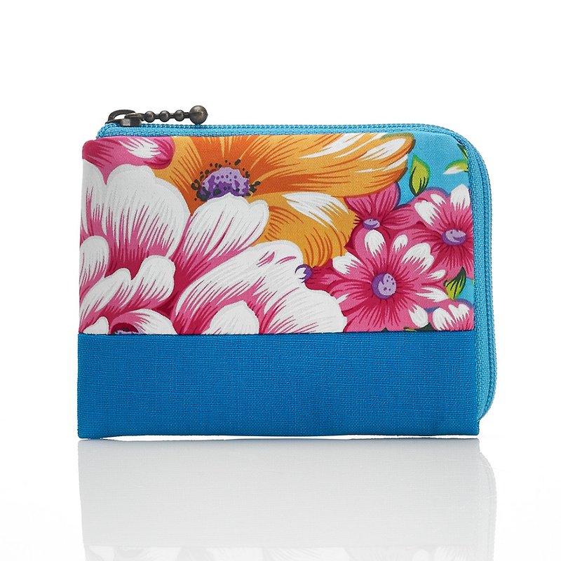 【Mr. Floral Cloth】L-shaped coin purse - Wallets - Cotton & Hemp Multicolor