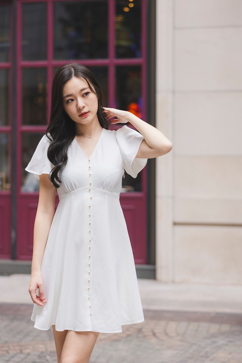 Phoenix 白色洋裝 - 洋裝/連身裙 - 聚酯纖維 白色