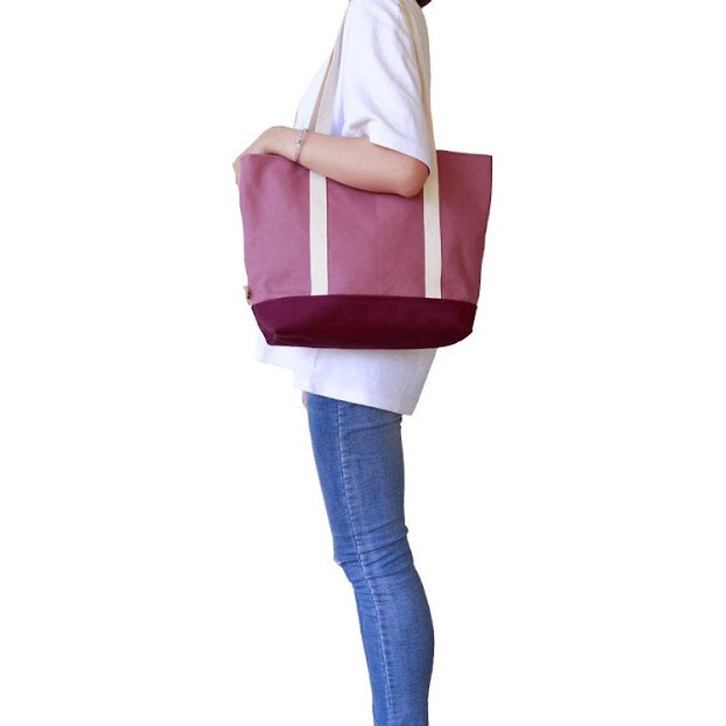 [Early Spring Shoulder Bag]-Pink - กระเป๋าแมสเซนเจอร์ - ผ้าฝ้าย/ผ้าลินิน สึชมพู