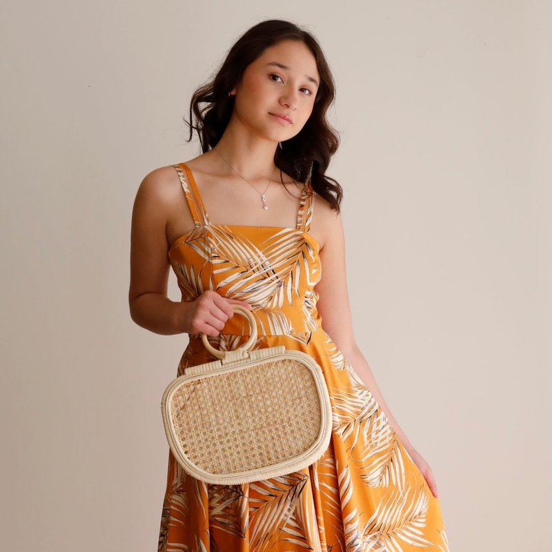 [Bali handmade rattan bag/ring handle] women’s handbag/handbag - กระเป๋าถือ - พืช/ดอกไม้ สีนำ้ตาล