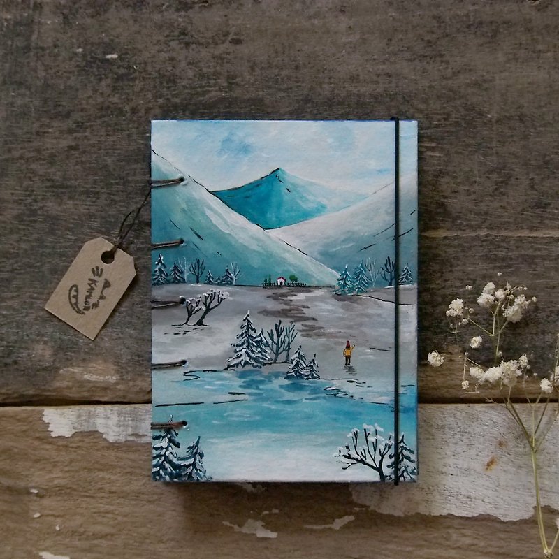 Winter feeling.  Notebook Handmadenotebook Diary 筆記本 journal - Notebooks & Journals - Paper Blue
